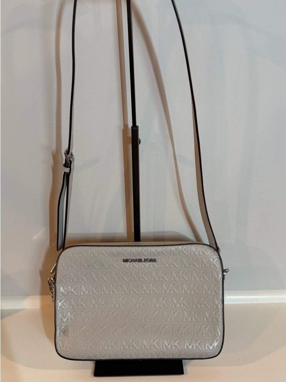 Michael Kors light grey Monogram Crossbody